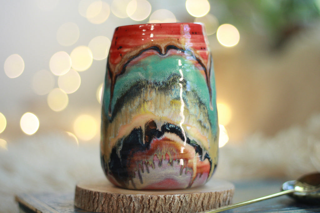 14-D Rainbow Family Variation Textured Mug, 15 oz.