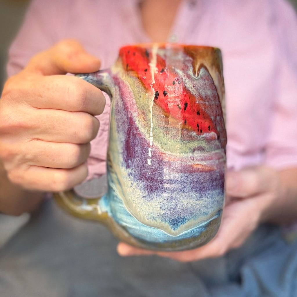 17-D Earthy FLOW Grooved Stein Mug - MINOR MISFIT, 20 oz. - 10% off