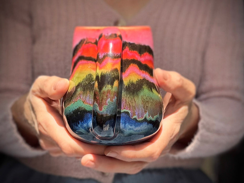 19-D Rainbow EXPERIMENT Mid Mod Mug, 14 oz.