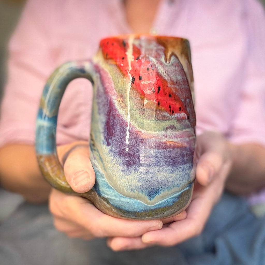 17-D Earthy FLOW Grooved Stein Mug - MINOR MISFIT, 20 oz. - 10% off