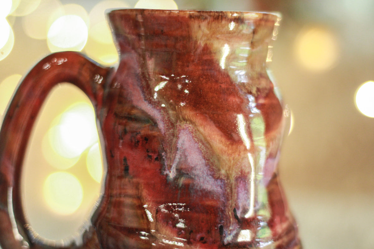 14-D Cinnamon Grotto Variation Barely Flared Textured Divot Mug, 18 oz.