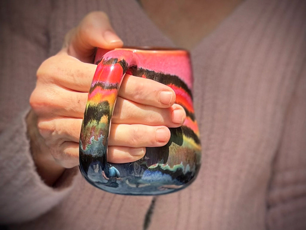 19-D Rainbow EXPERIMENT Mid Mod Mug, 14 oz.