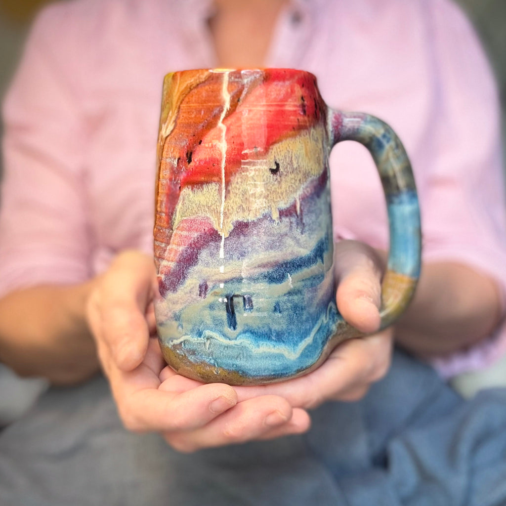 17-D Earthy FLOW Grooved Stein Mug - MINOR MISFIT, 20 oz. - 10% off