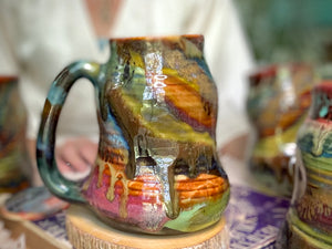 01-E Olive 'FLOW' Textured Divot Mug, 22 oz. (This listing is for one mug)