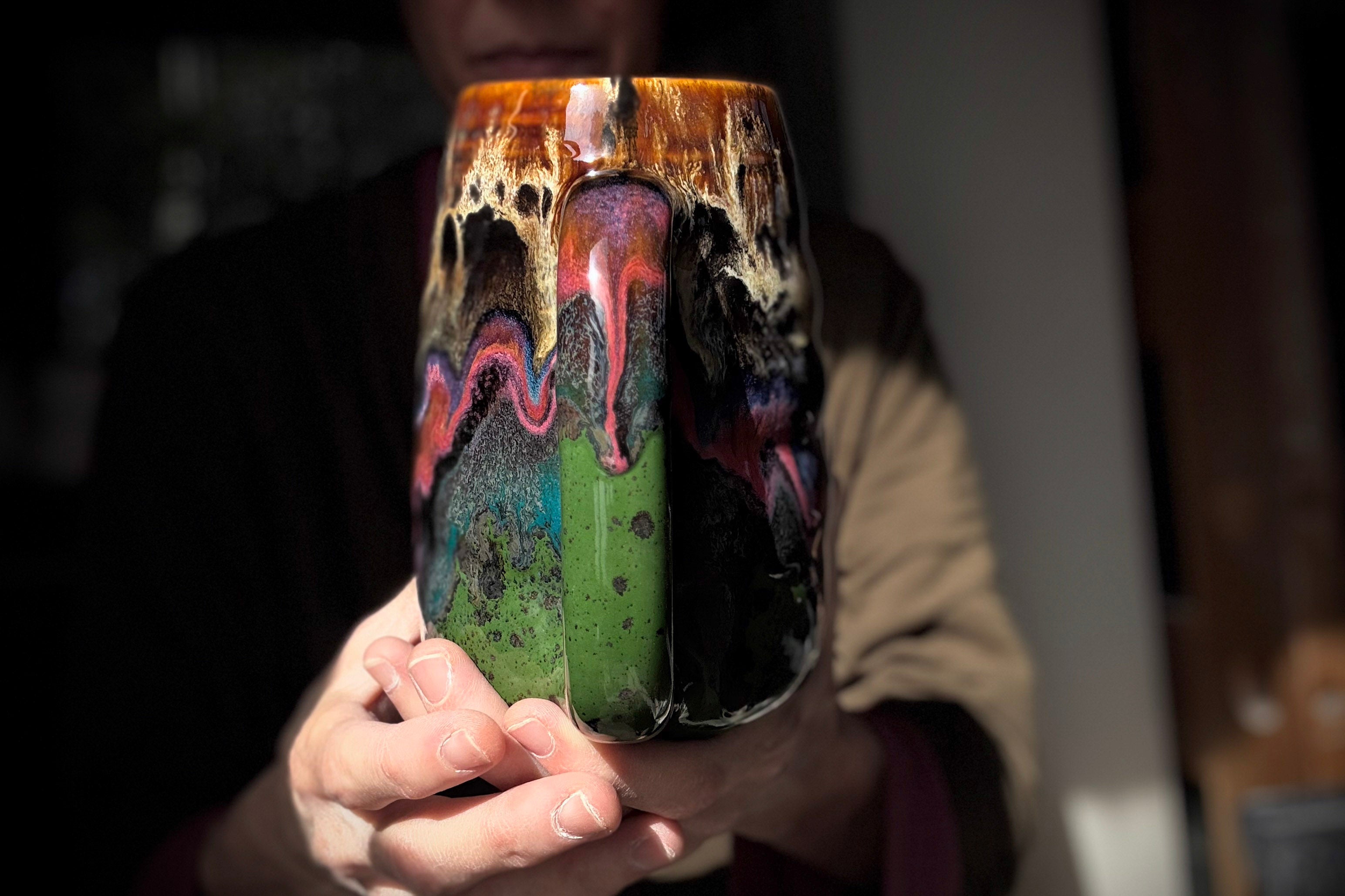 01-B Molten Cheetah Textured Mug - TOP SHELF MISFIT, 27 oz.
