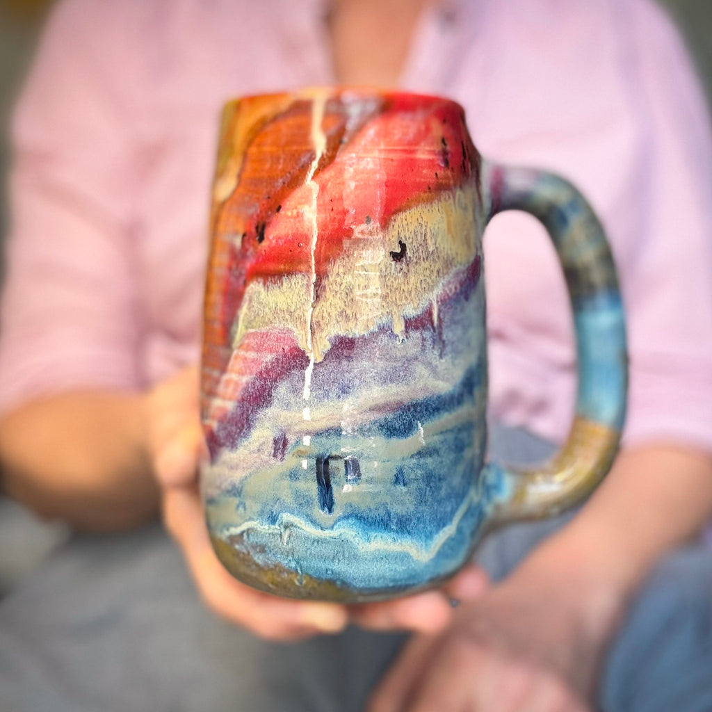 17-D Earthy FLOW Grooved Stein Mug - MINOR MISFIT, 20 oz. - 10% off