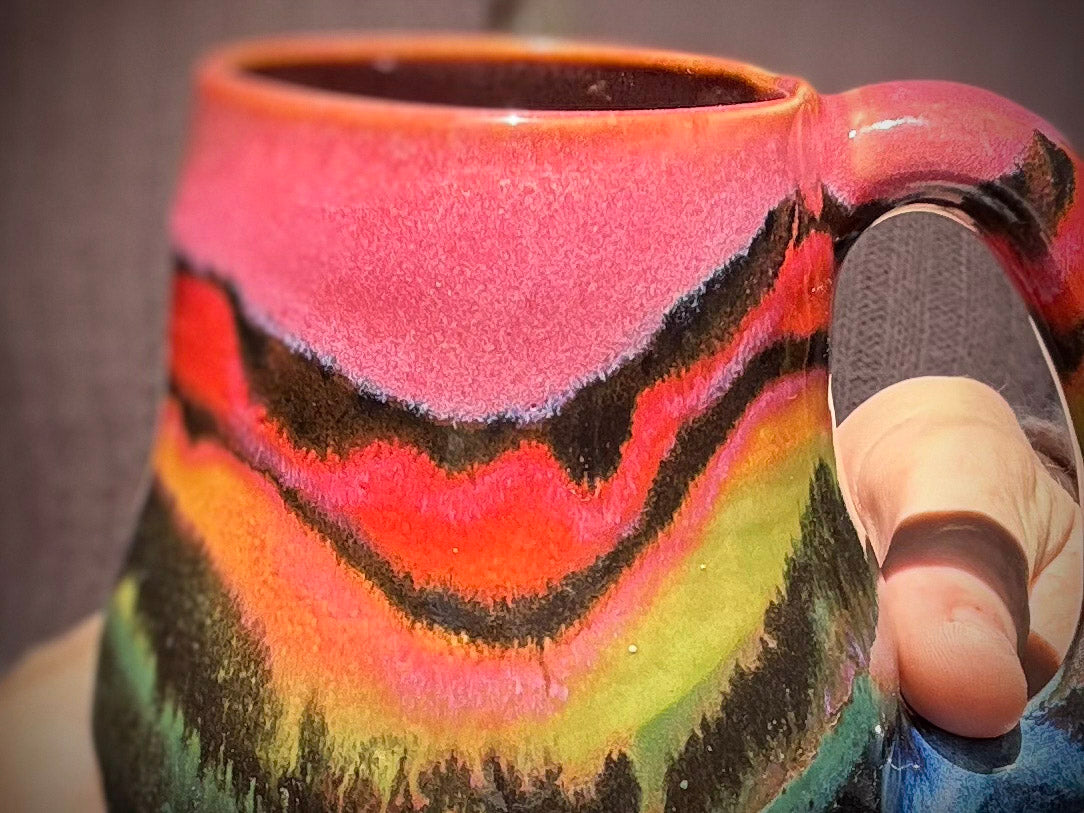 19-D Rainbow EXPERIMENT Mid Mod Mug, 14 oz.