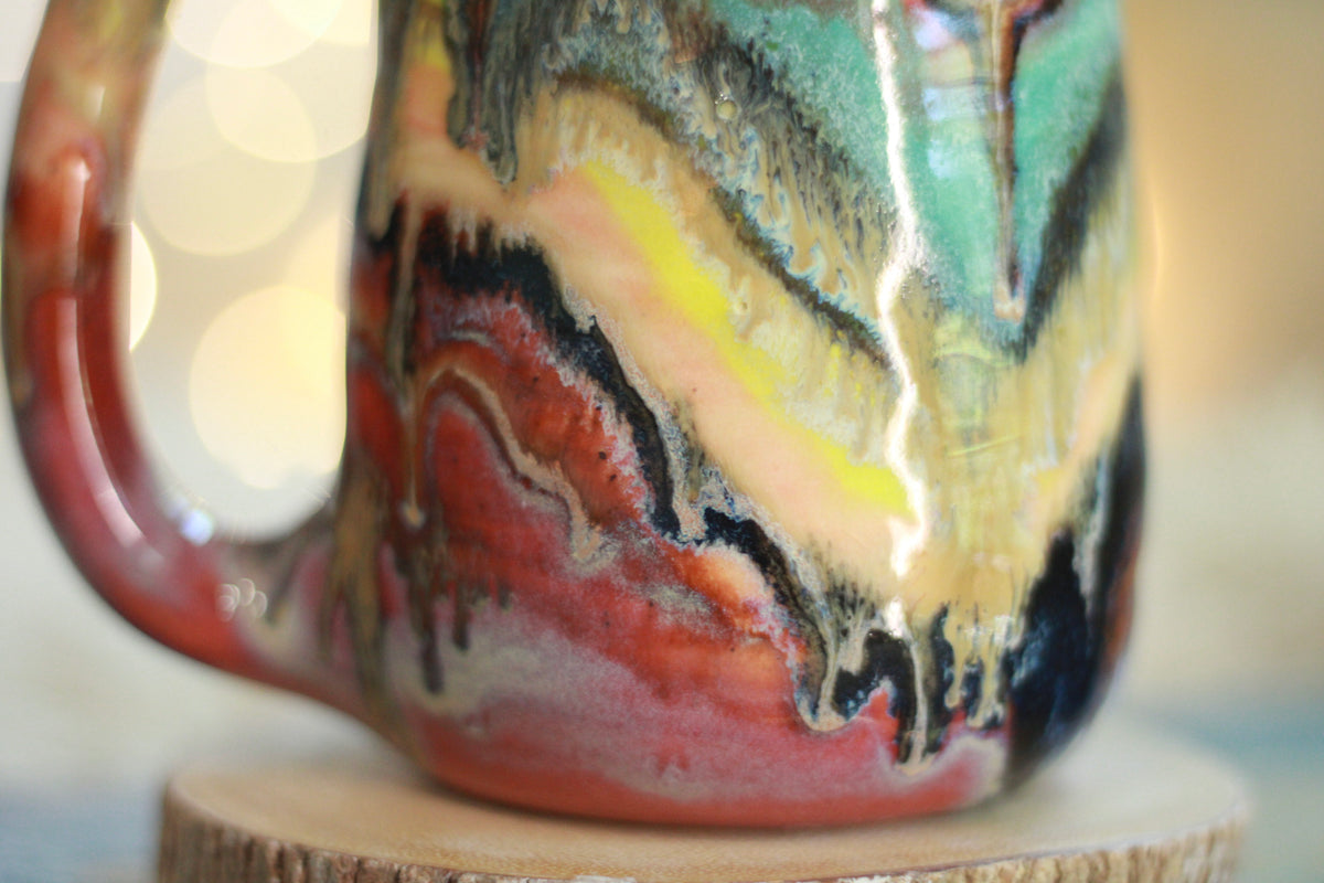 14-D Rainbow Family Variation Textured Mug, 15 oz.