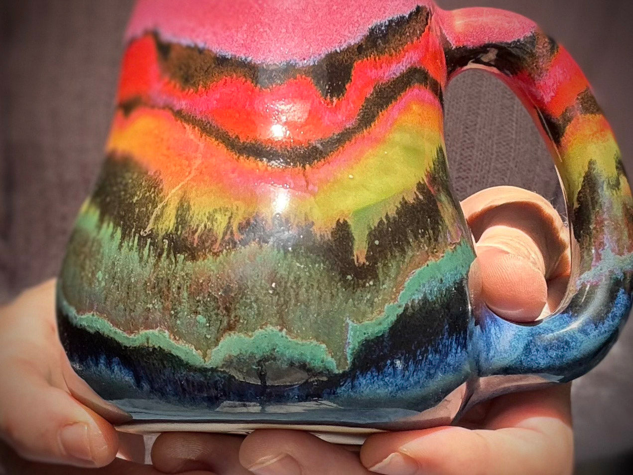 19-D Rainbow EXPERIMENT Mid Mod Mug, 14 oz.