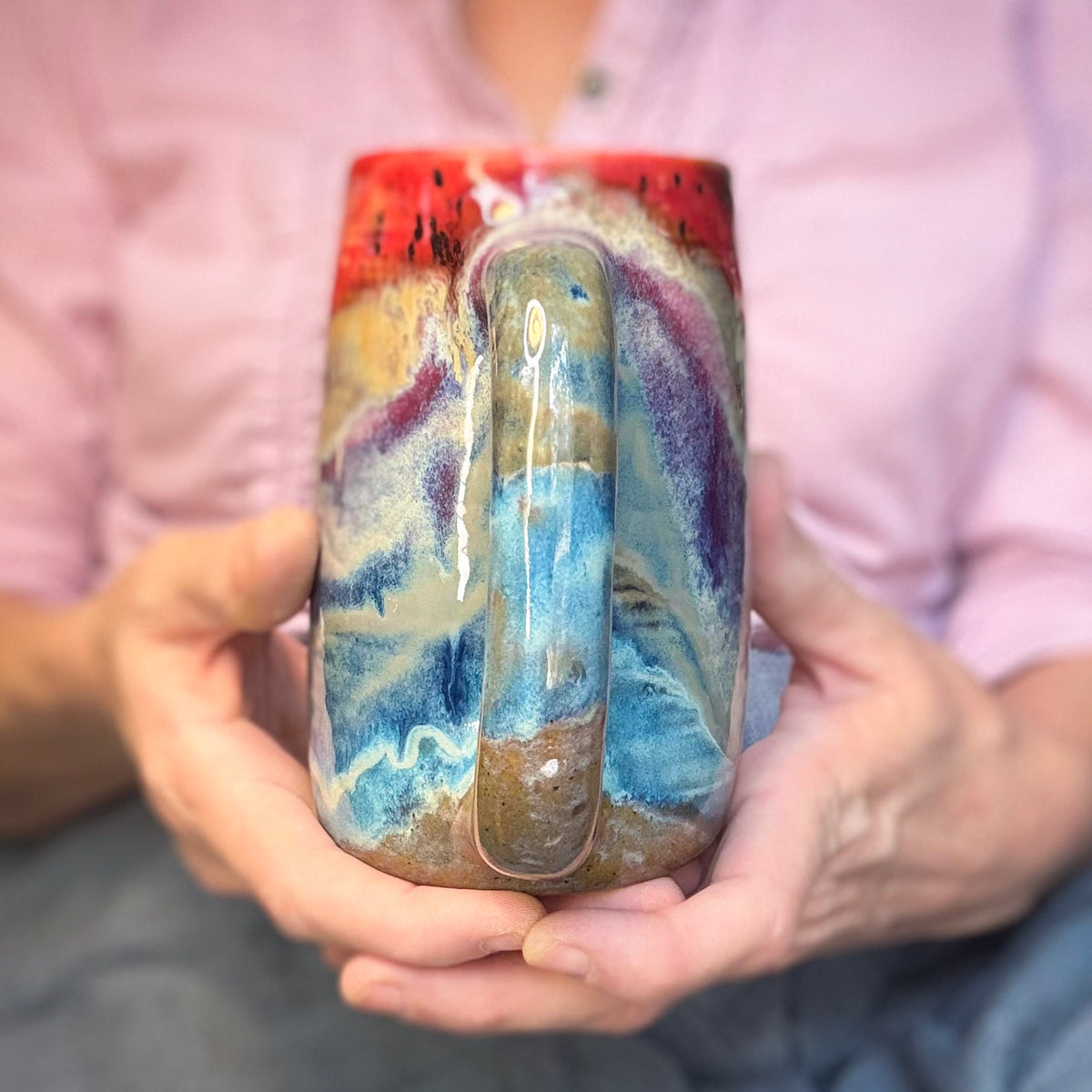 17-D Earthy FLOW Grooved Stein Mug - MINOR MISFIT, 20 oz. - 10% off