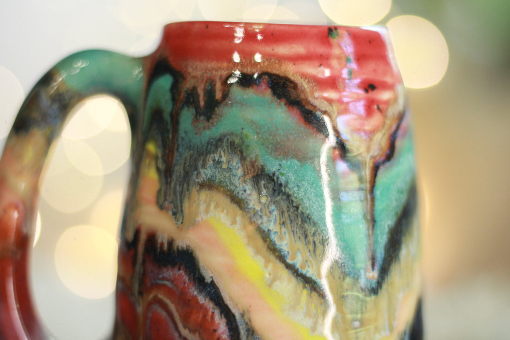 14-D Rainbow Family Variation Textured Mug, 15 oz.