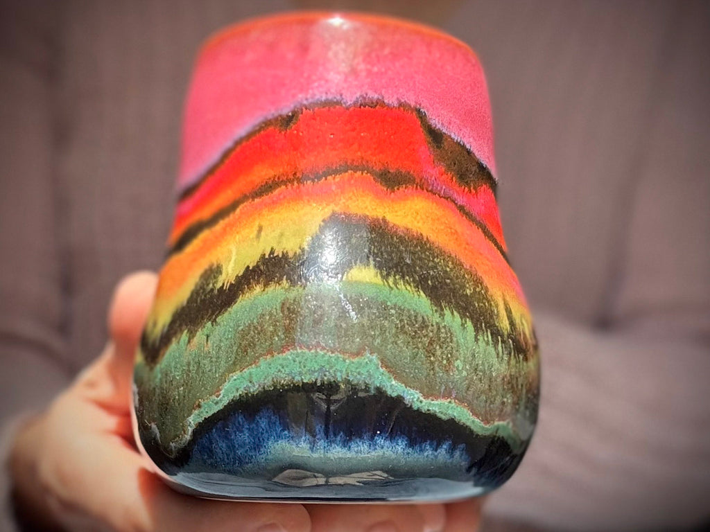 19-D Rainbow EXPERIMENT Mid Mod Mug, 14 oz.
