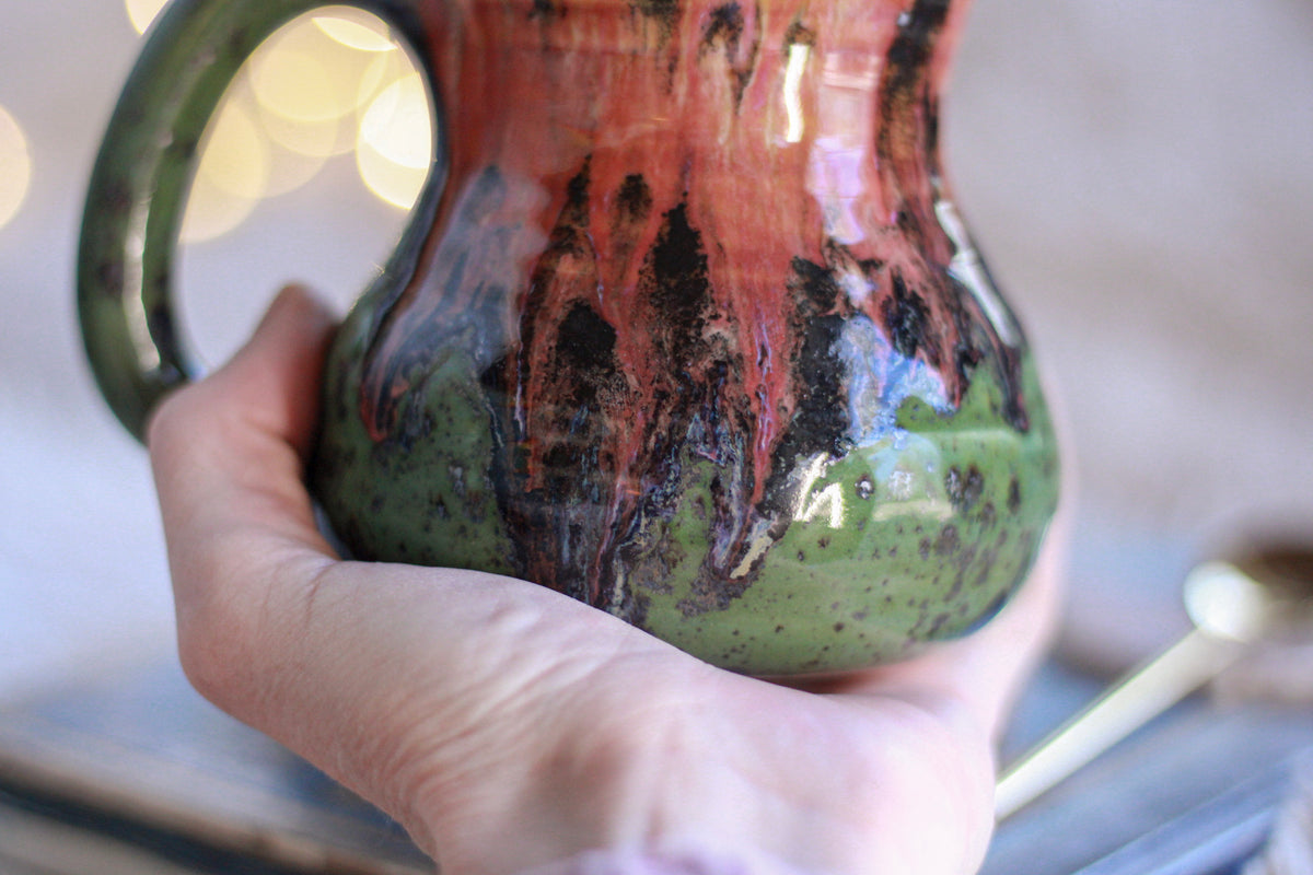 15-E Watermelon EXPERIMENT Barely Flared Textured Mug, 12 oz.