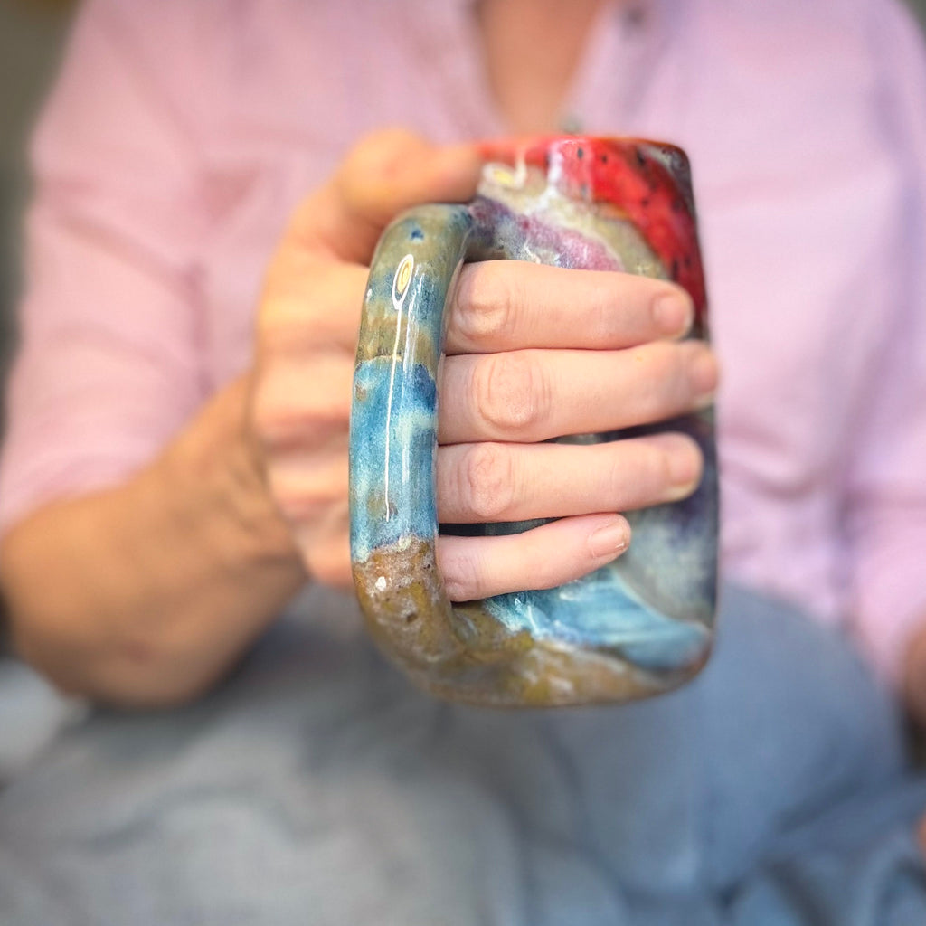 17-D Earthy FLOW Grooved Stein Mug - MINOR MISFIT, 20 oz. - 10% off