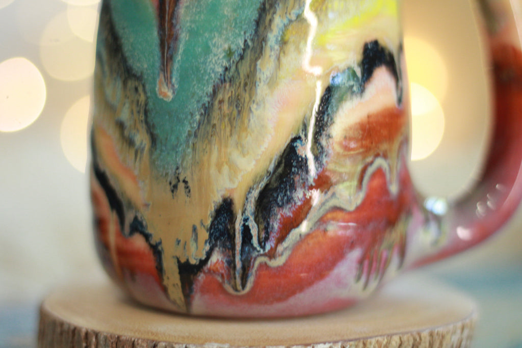 14-D Rainbow Family Variation Textured Mug, 15 oz.