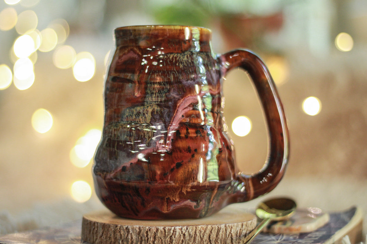 15-D Cinnamon Grotto Textured Divot Mug, 18 oz.