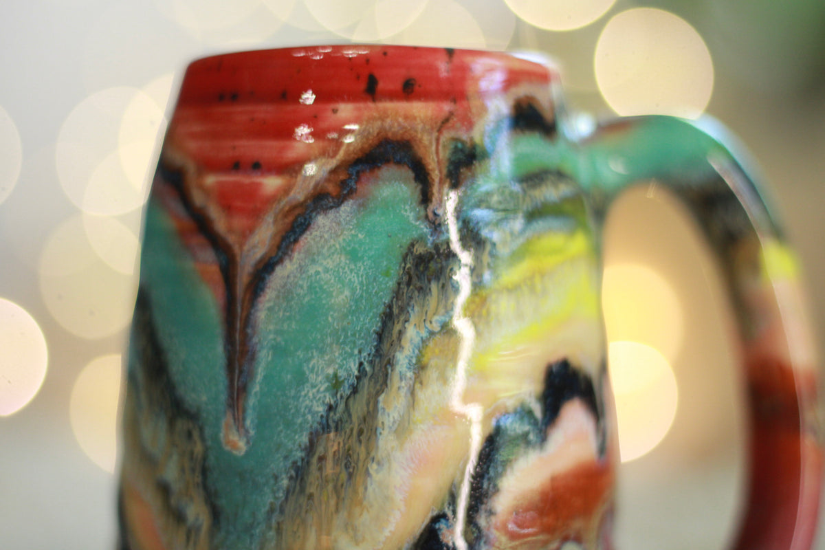 14-D Rainbow Family Variation Textured Mug, 15 oz.