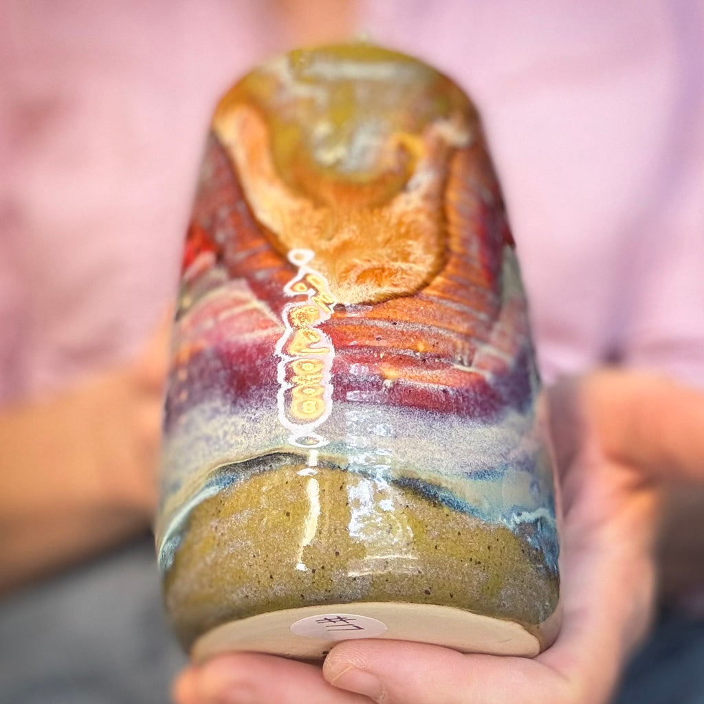 17-D Earthy FLOW Grooved Stein Mug - MINOR MISFIT, 20 oz. - 10% off