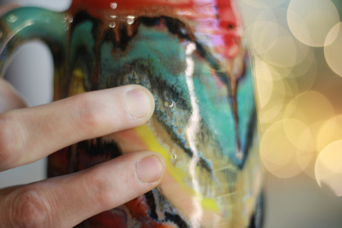 14-D Rainbow Family Variation Textured Mug, 15 oz.
