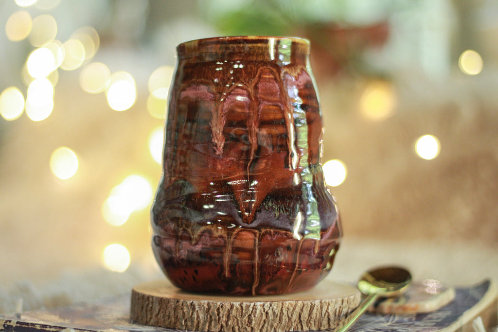 15-D Cinnamon Grotto Textured Divot Mug, 18 oz.