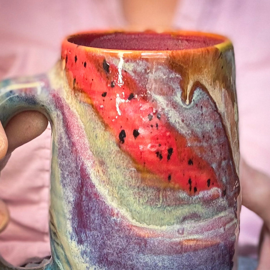 17-D Earthy FLOW Grooved Stein Mug - MINOR MISFIT, 20 oz. - 10% off