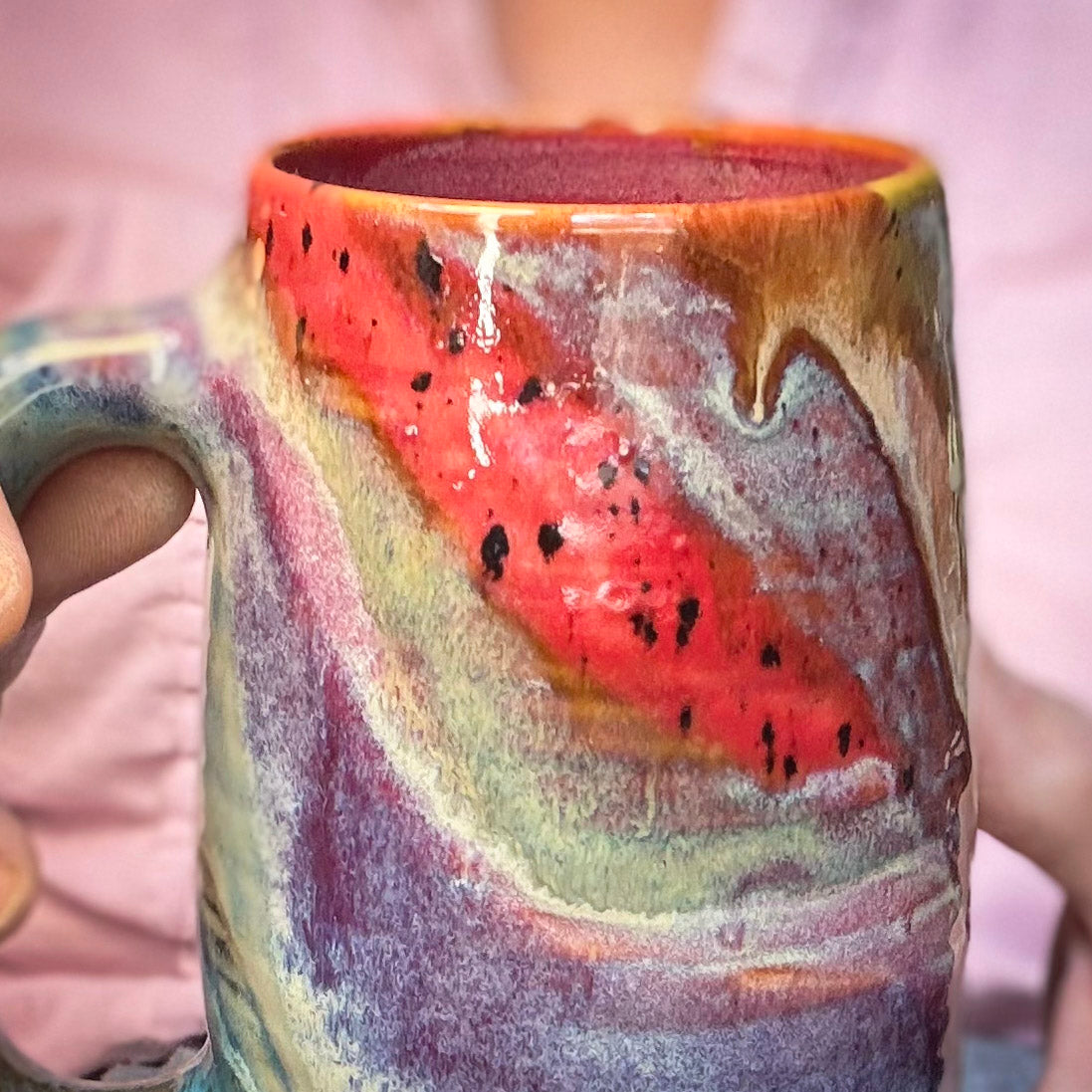 17-D Earthy FLOW Grooved Stein Mug - MINOR MISFIT, 20 oz. - 10% off