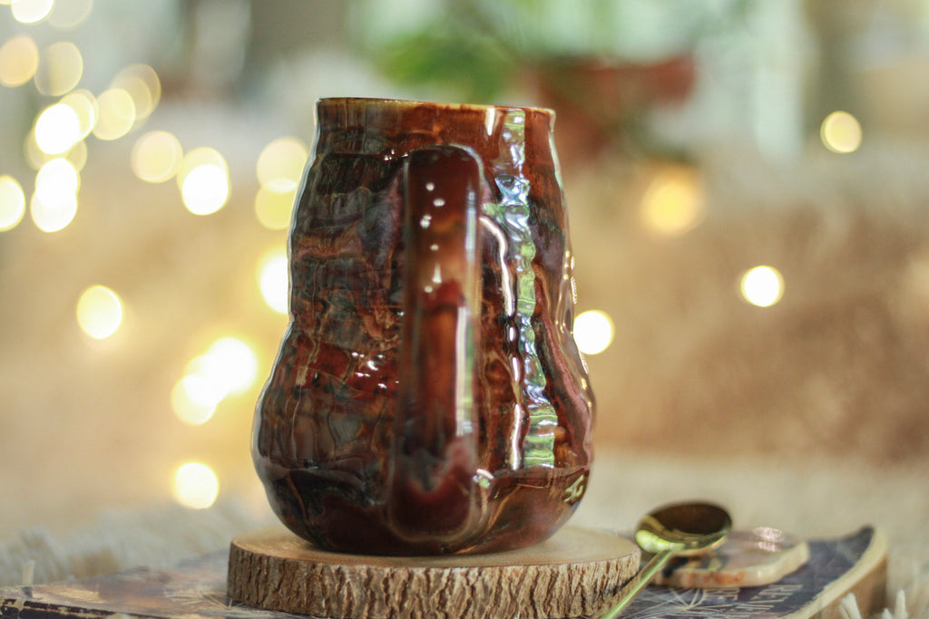 15-D Cinnamon Grotto Textured Divot Mug, 18 oz.