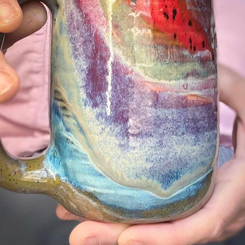 17-D Earthy FLOW Grooved Stein Mug - MINOR MISFIT, 20 oz. - 10% off