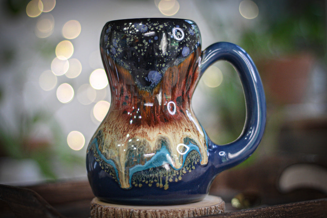 37-B Starry Night Variation Acorn Gourd Mug, 22 oz.