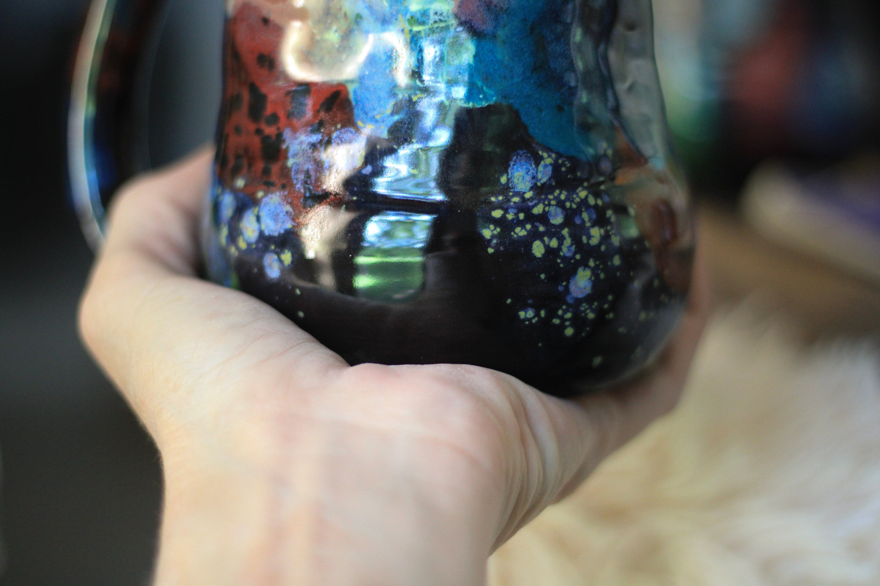 02-F Stellar Chaos Textured Divot 'Cuddle' Mug, 19 oz. (This listing is for one mug)