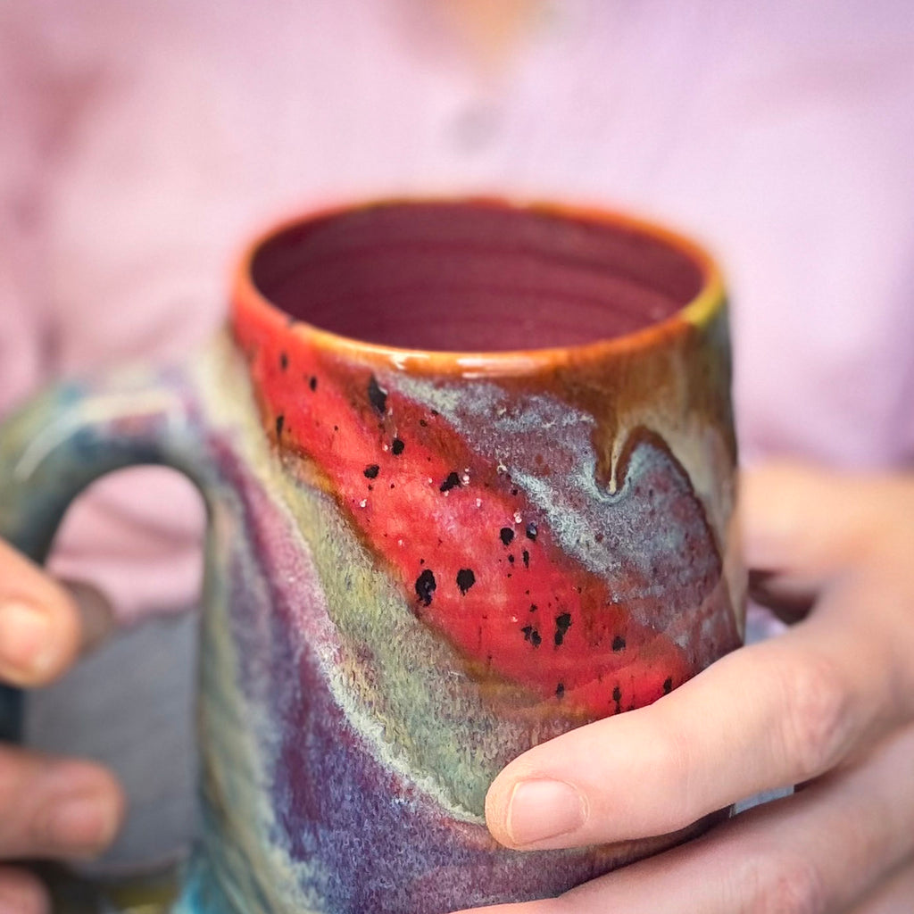 17-D Earthy FLOW Grooved Stein Mug - MINOR MISFIT, 20 oz. - 10% off
