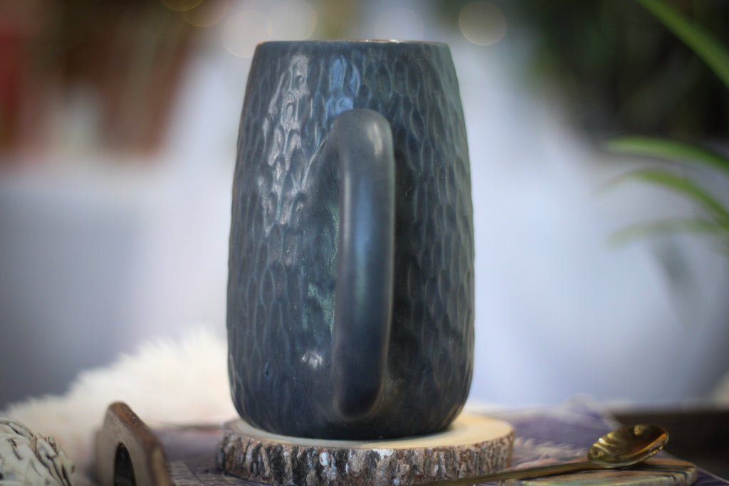 19-E Black Textured Mug, 23 oz.