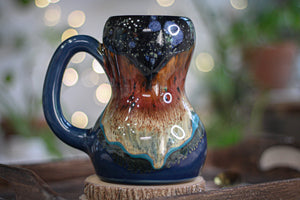 37-B Starry Night Variation Acorn Gourd Mug, 22 oz.