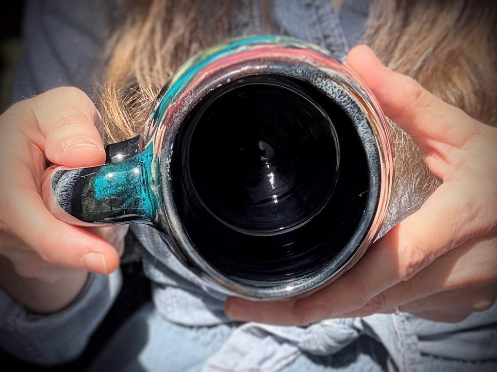 19-E Cosmic Rainbow Swirly Mug, 21 oz.