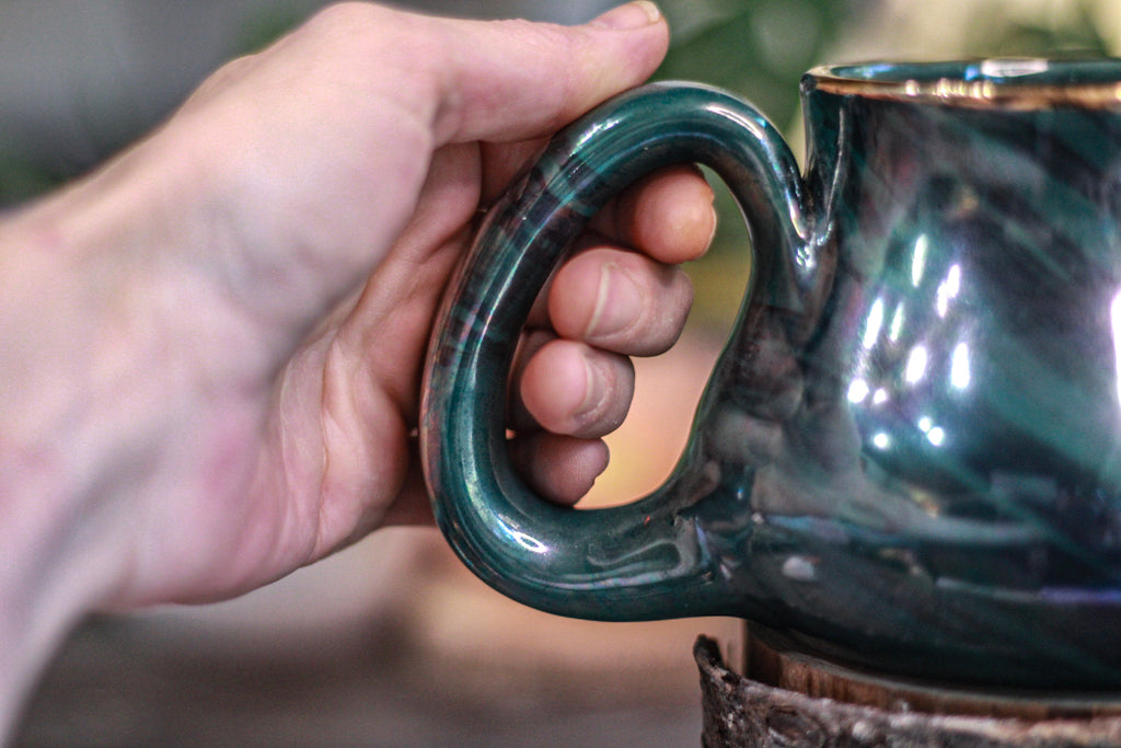 17-B Malachite PROTOTYPE Squat Mug - ODDBALL MISFIT, 19 oz. - 25% off