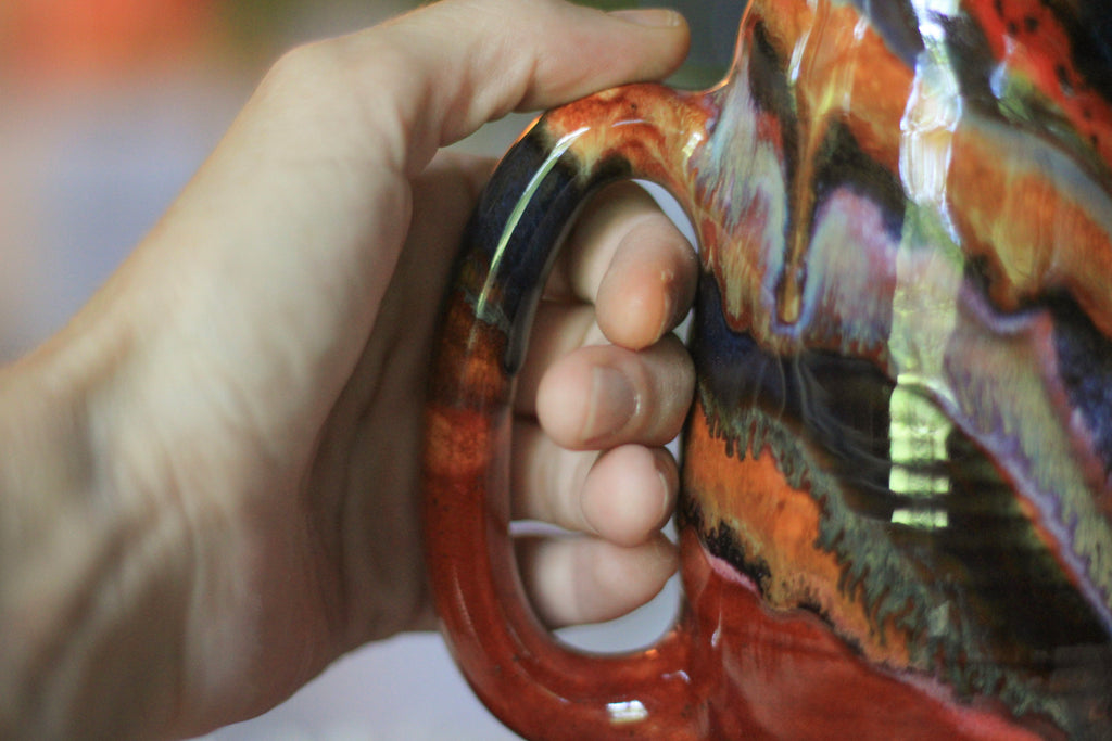 02-D Red 'FLOW' PROTOTYPE Textured Mug, 20 oz.