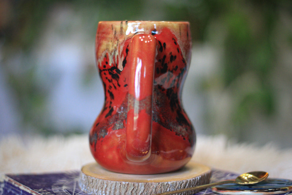 17-E Red EXPERIMENT Textured Gourd Mug, 17 oz.