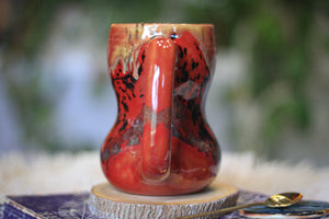 17-E Red EXPERIMENT Textured Gourd Mug, 17 oz.