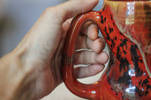 17-E Red EXPERIMENT Textured Gourd Mug, 17 oz.