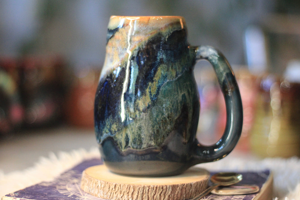 14-E Blue PROTOTYPE Curvy Mug, 22 oz.