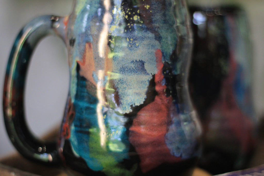02-F Stellar Chaos Textured Divot 'Cuddle' Mug, 19 oz. (This listing is for one mug)