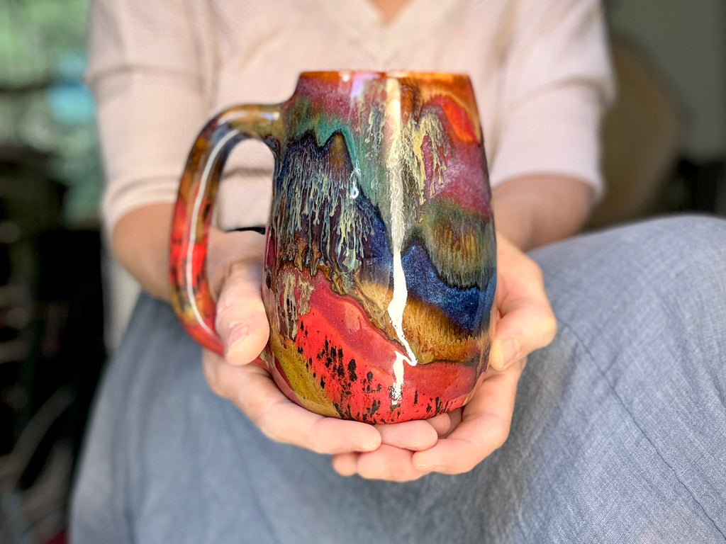03-B Rainbow Strata Mug - TOP SHELF, 24 oz.