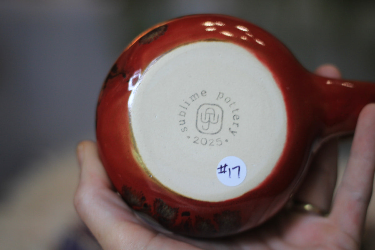 17-E Red EXPERIMENT Textured Gourd Mug, 17 oz.