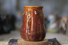 Load image into Gallery viewer, 14-F Brown EXPERIMENT Barely Flared Textured Divot Mug - MISFIT, 18 oz. - 20% off