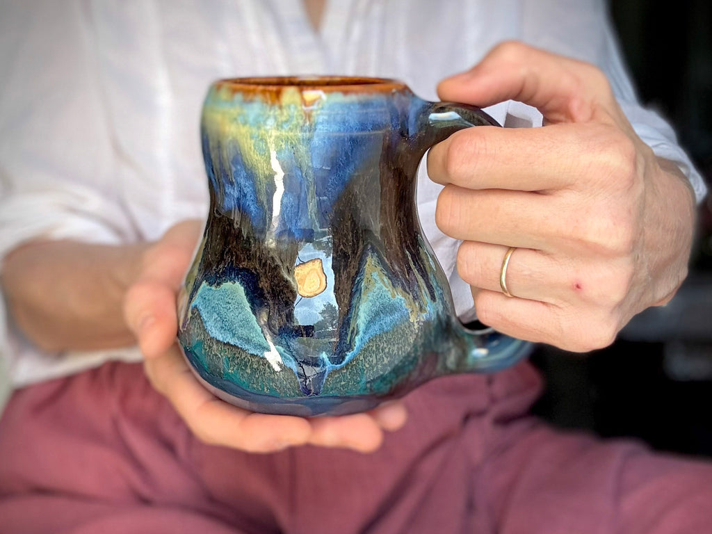 21-D Blue PROTOTYPE Mid Mod Mug, 19 oz.