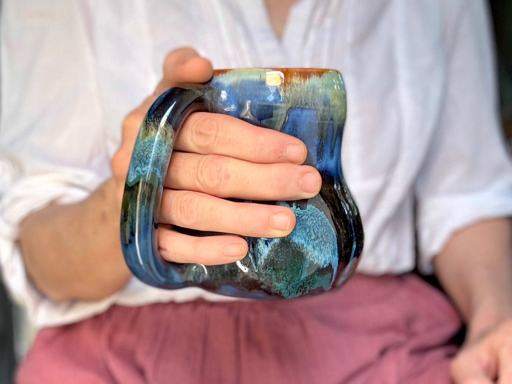 21-D Blue PROTOTYPE Mid Mod Mug, 19 oz.