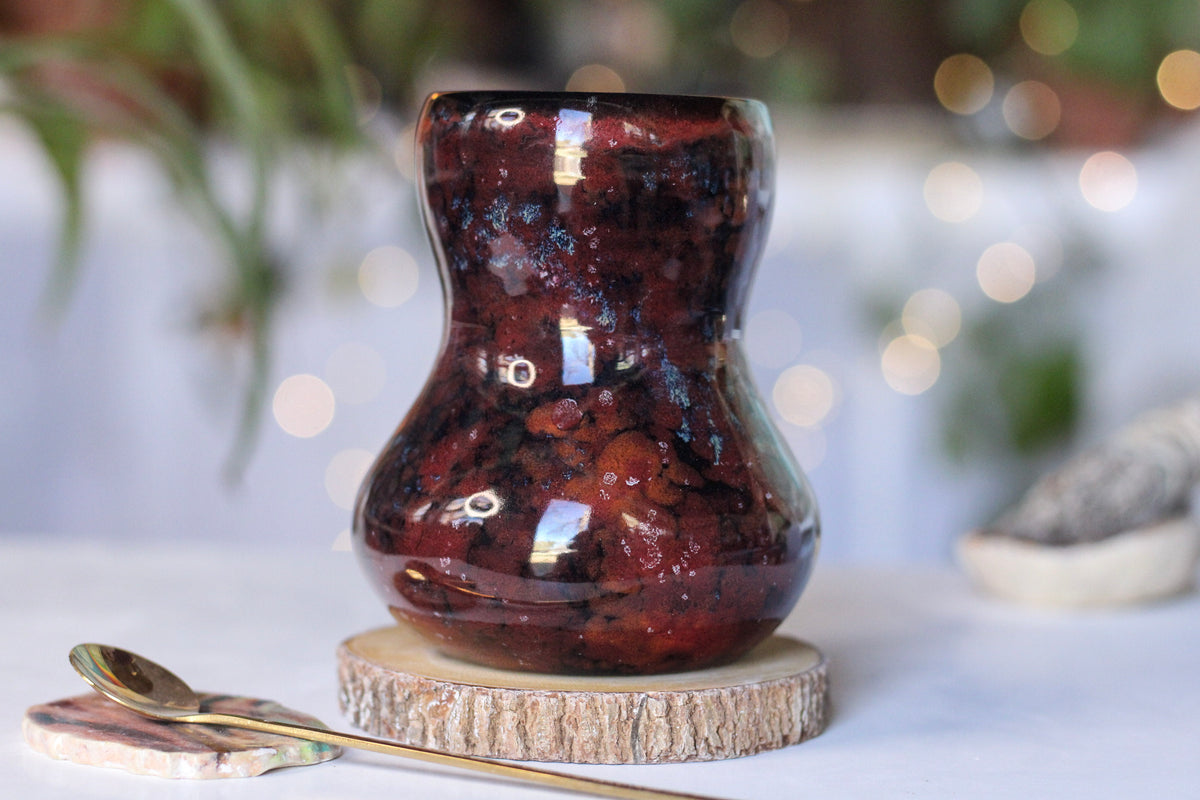 23-C Dragon's Blood Agate Gourd Mug - MINOR MISFIT, 17 oz. - 10% off