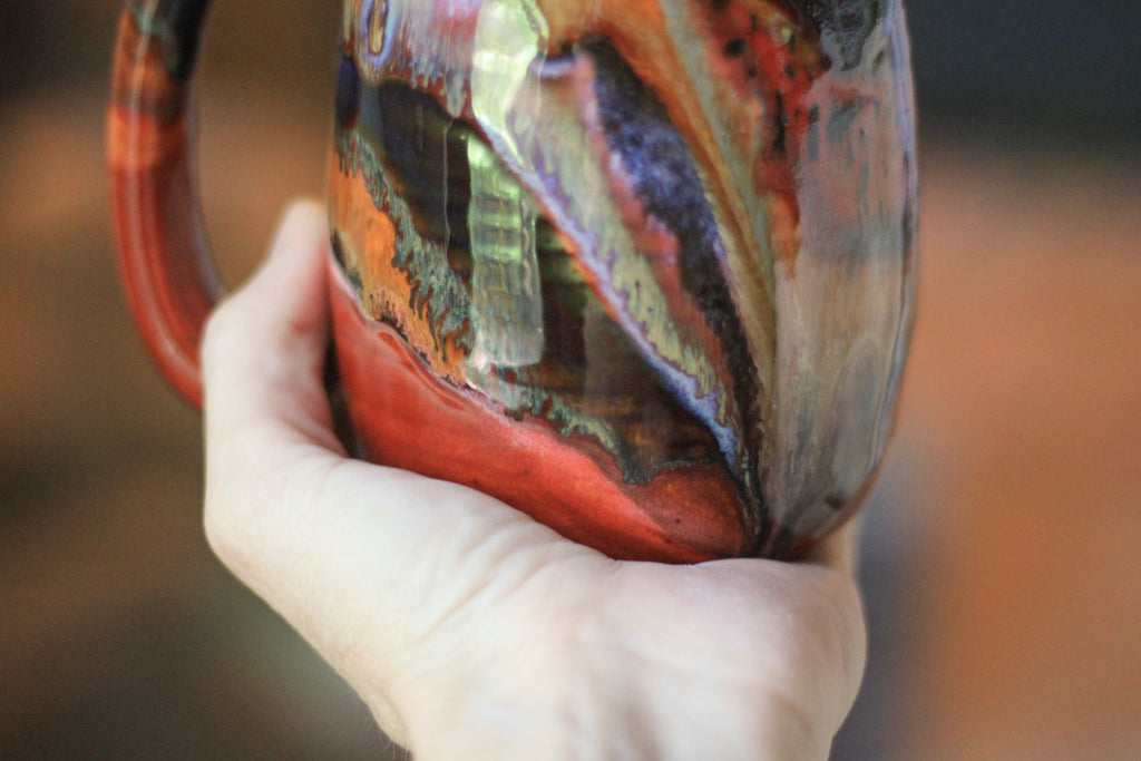 02-D Red 'FLOW' PROTOTYPE Textured Mug, 20 oz.