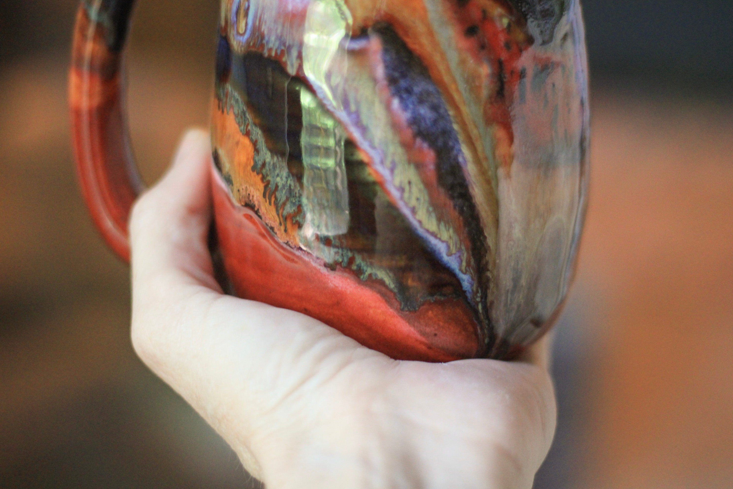 02-D Red 'FLOW' PROTOTYPE Textured Mug, 20 oz.