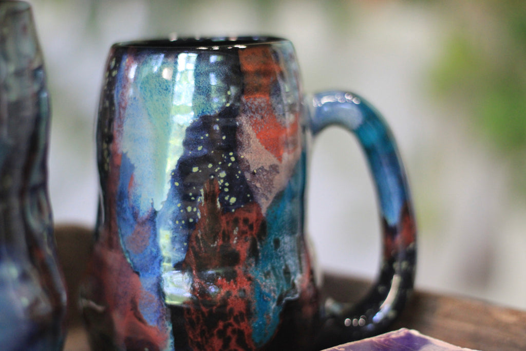 02-F Stellar Chaos Textured Divot 'Cuddle' Mug, 19 oz. (This listing is for one mug)
